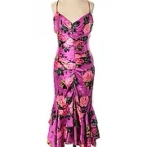 Betsey Johnson Vintage silk floral print midi dress